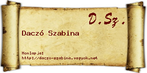 Daczó Szabina névjegykártya